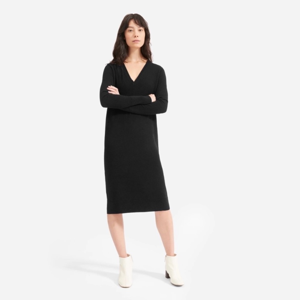 Everlane V Neck soft 100% Cashmere Sweater Dress Size M